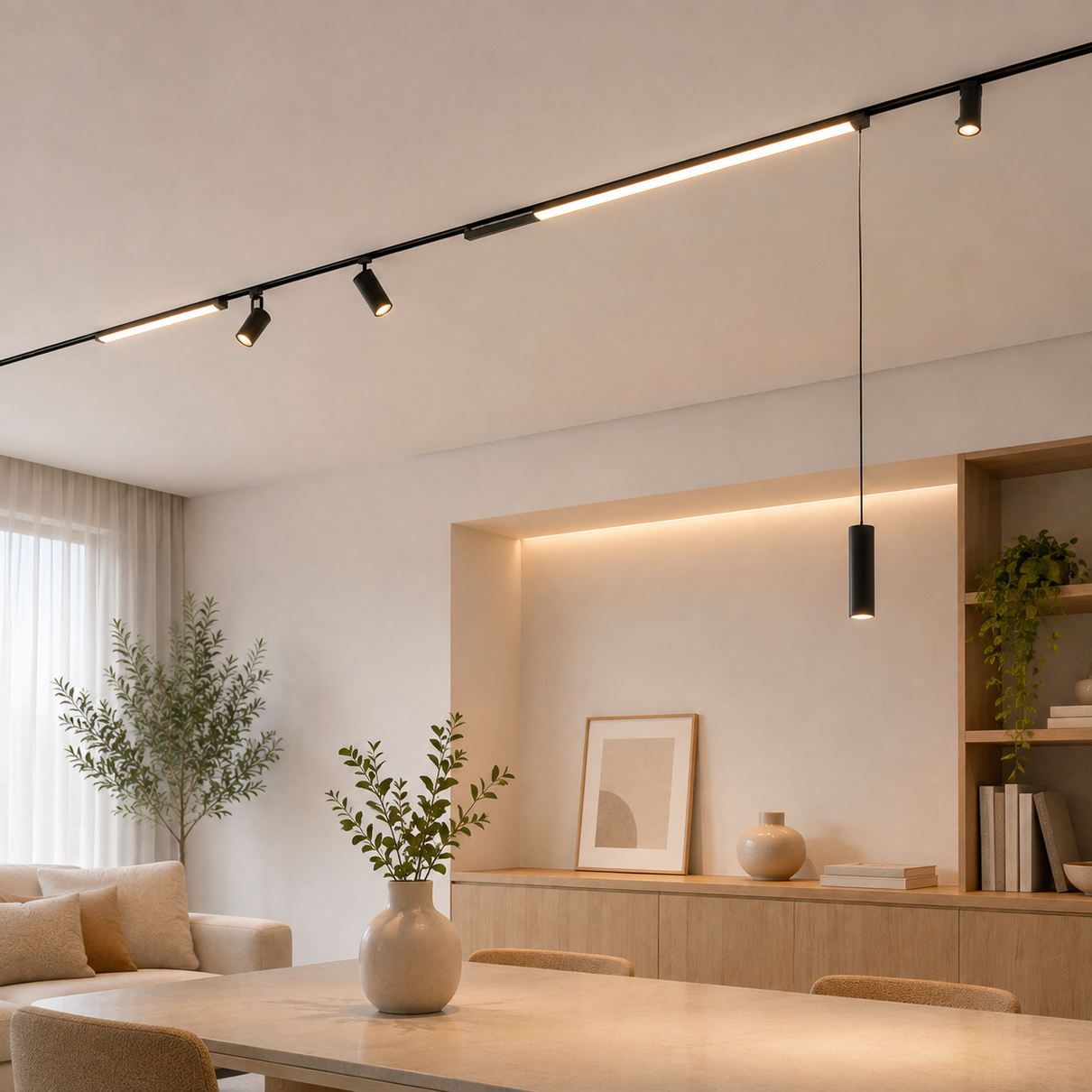 Sistema de trilhos e m&oacute;dulos da linha Mag Gaya LED